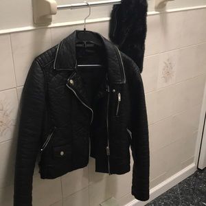 Zara faux black leather jacket
